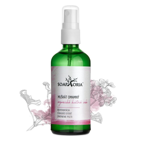 Soaphoria Muškát omamný organická květová voda Akné a černé tečky 100 ml