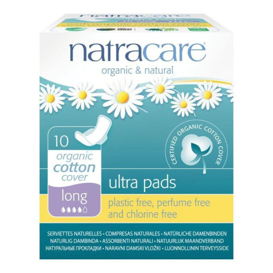 NATRACARE menstruační vložky ultra long s křidélky 10 ks