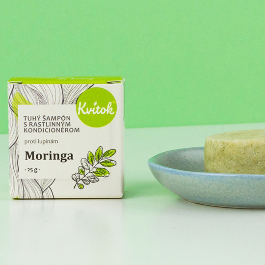 KVITOK Tuhý šampon s kondicionérem proti lupům  Moringa 25 g