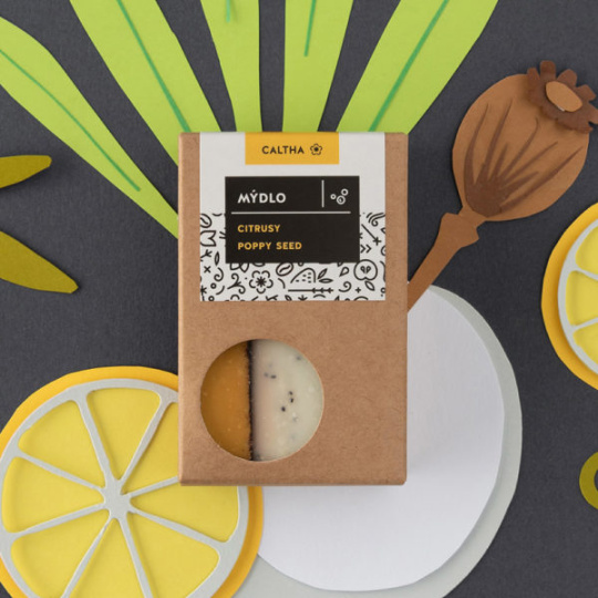 CALTHA Tuhé mýdlo Citrusy a Poppy seed 100 g