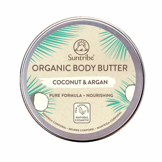 SUNTRIBE Přírodní tělové máslo kokos & argan 150 ml po datu expirace 1.2.2024