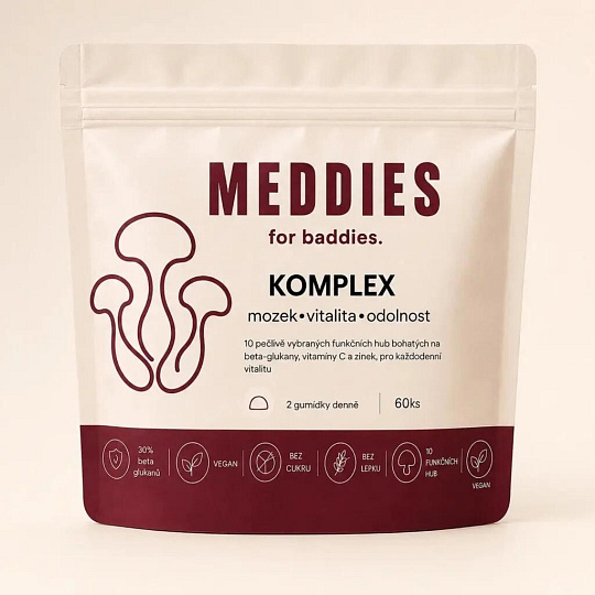 Yage Meddies komplex extrakt z funkčních hub Mozek - vitalita - odolnost 60 ks Yage Meddies komplex extrakt z funkčních hub Mozek - vitalita - odolnost 60 ks
