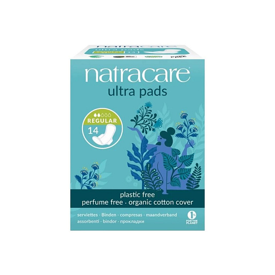 NATRACARE menstruační vložky ultra regular s křidélky 14 ks NATRACARE menstruační vložky ultra regular s křidélky 14 ks
