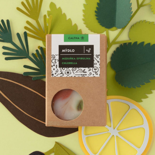 CALTHA Tuhé mýdlo Meduňka, Spirulina a chlorella 100 g