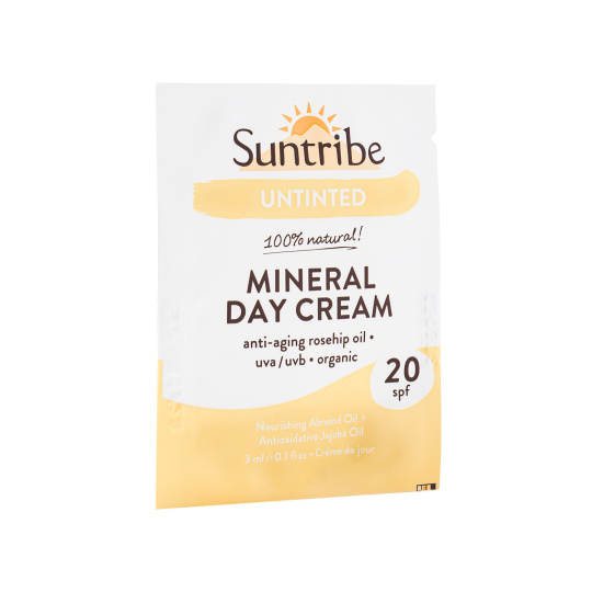 Suntribe Vzoreček Přírodní minerální denní krém SPF 20 bílá 3 ml