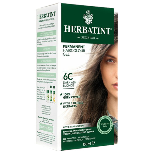 HERBATINT Permanentní barva na vlasy Tmavá popelavá blond 6C