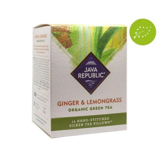JAVA REPUBLIC BIO zelený čaj Ginger & Lemongrass 15 ks
