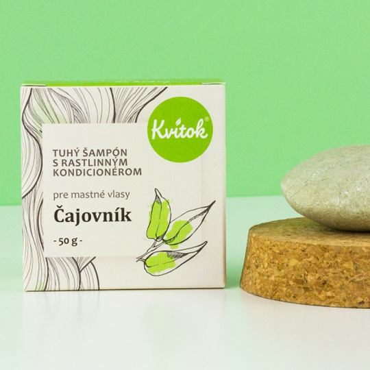 Kvitok Tuhý šampon s kondicionérem na mastné vlasy Čajovník 50 g