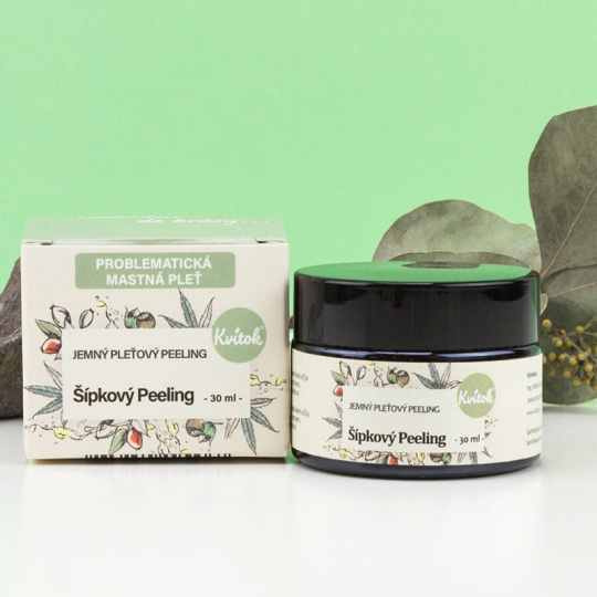 Kvitok Jemný šípkový peeling pro mastnou/problematickou pleť 30 ml
